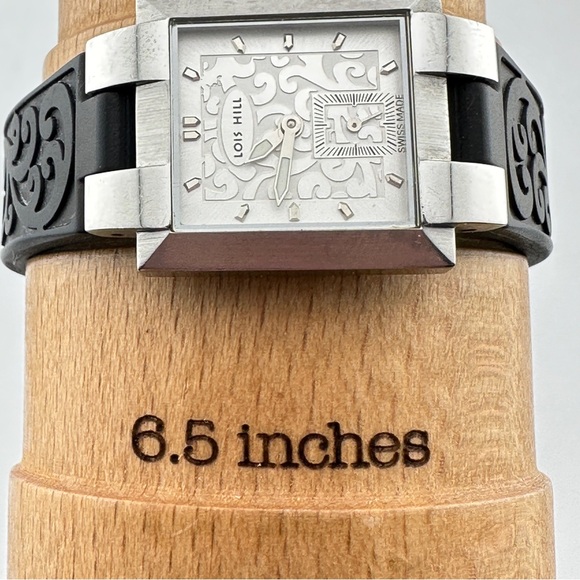 Lois Hill Sterling Silver Dial Quartz Ladies 25mm Tank Style Watch - Picture 5 of 8